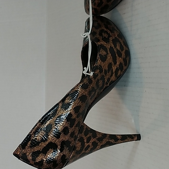 Steve Madden Patent Leather Animal Print Stiletto Platform Heel 👠 7.5 - Picture 6 of 9